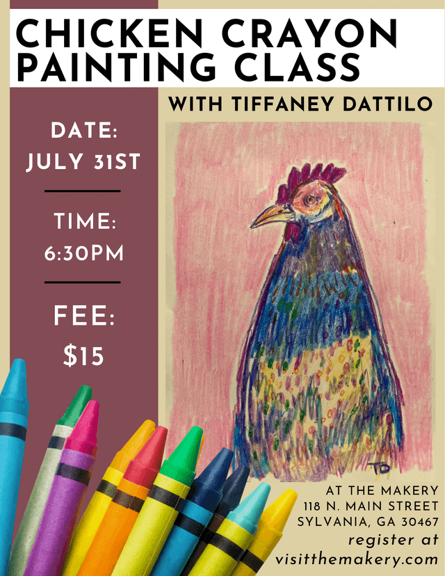 Chicken Crayon Painting Class image 1