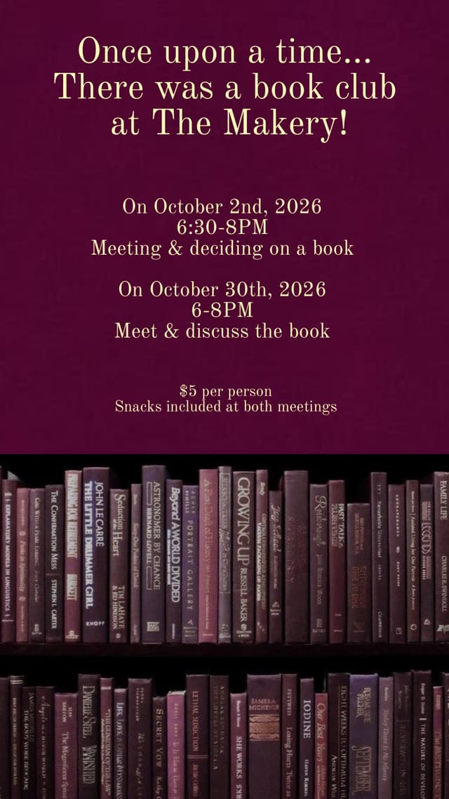 Book Club at The Makery at The Makery