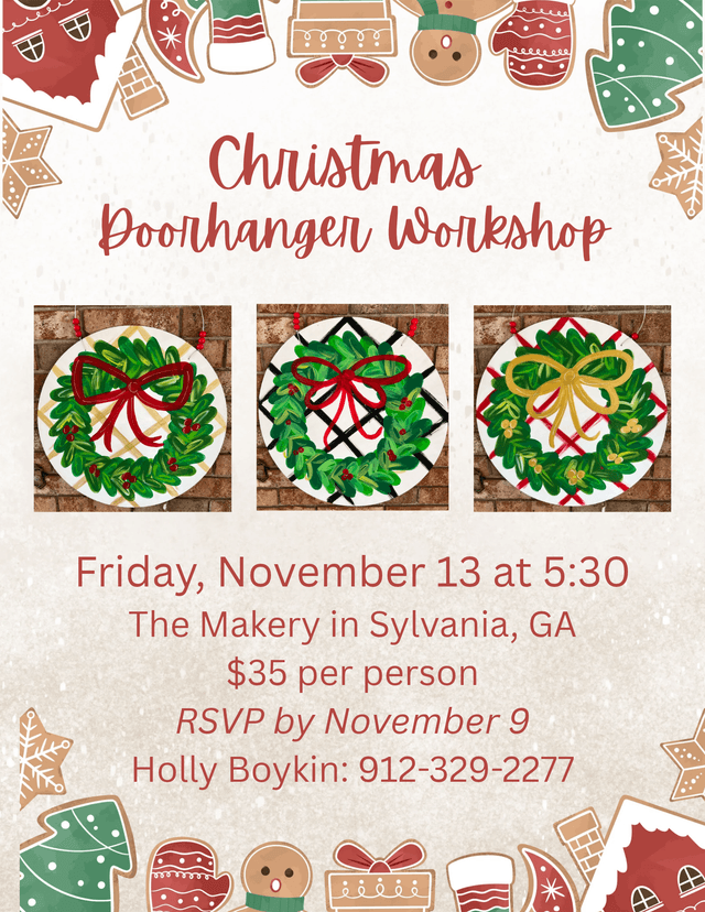 Christmas Doorhanger Workshop w/ Holly at The Makery