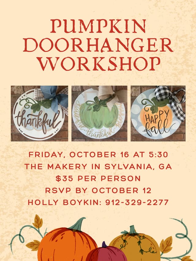 Pumpkin Doorhanger Workshop w/ Holly at The Makery